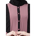 Dual colored front open abaya- Puce Pink-Black Dual colored front open abaya- Puce Pink-Black